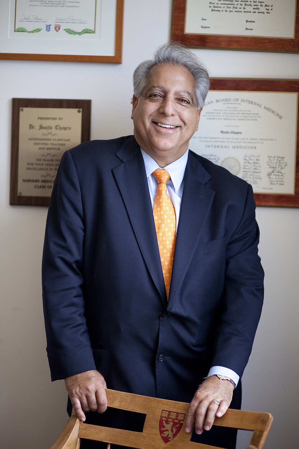Dr. Sanjiv Chopra in his office at Harvard Medical School, 2011